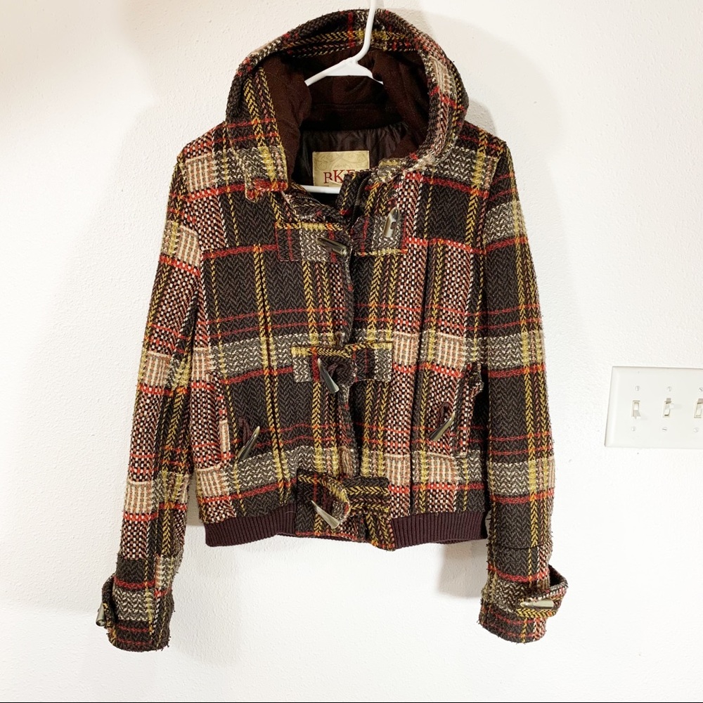 BKE Plaid Wool Coat